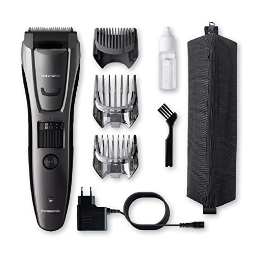 Panasonic ER-GB80-H503 - Cortador de Pelo y Barba Precisa Premium para Hombre (3 en 1, Recargable, Acero Inoxidable, Batería Larga Duración, 40 Ajustes, 3 Accesorios Incluidos) Gris Oscuro