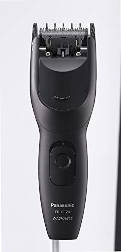 Panasonic ER-GC20-K503 Cortapelos Impermeable para Cabello y Cuerpo (Recargable, Acero inoxidable, 100% Lavable, Batería Larga Duración, 7 Longitudes), Negro