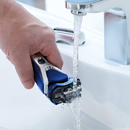 Panasonic ES-RT37-S503 - Afeitadora Eléctrica para Hombre (WET&DRY, Recargable, 3 Hojas de Acero Inoxidable, Indicador LED, 100% Lavable) Azul