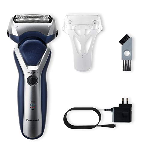 Panasonic ES-RT37-S503 - Afeitadora Eléctrica para Hombre (WET&DRY, Recargable, 3 Hojas de Acero Inoxidable, Indicador LED, 100% Lavable) Azul