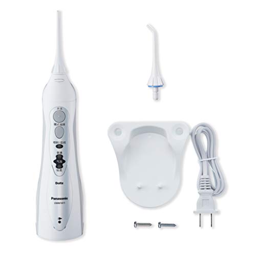 Panasonic EW1411H845 - Irrigador Bucal Eléctrico Portátil, Modo AIR IN (Burbujas de Agua), 3 Niveles de Potencia, Recargable, Inalámbrico, para Aparatos Dentales, Ligero, Blanco