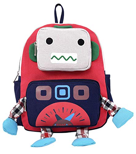Panegy - Bolsa de Robot de Cartoon en 3D para Niñas Niños Pequeños Mochilas Infantil Multifuncional para Jardín de Infancia Viajes Mochila Linda con Sacos Múltiples Lienzo Azul Oscuro