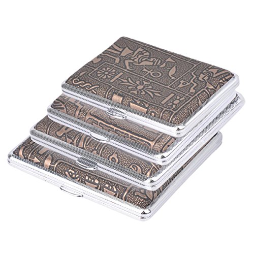 Panegy - Pitillera Tabaco Metal Paquete de Cigarrillos Regalo para Fumadores Estilo Egipcio - para 18 Cigarros