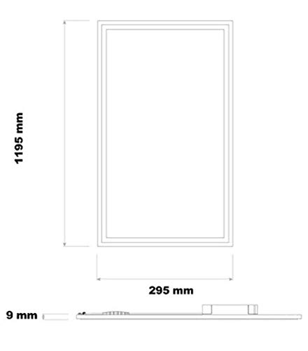 Panel LED Slim 120x30 cm, 48w. Color Blanco frio (6500K), 4000 lumenes. Driver incluido. A++