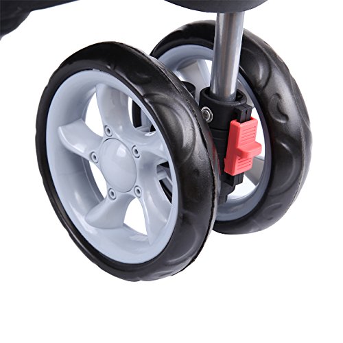 Paneltech Cochecito Plegable Mascotas Cochecitos Perros Carrito de Perro 4 Ruedas Plegable Carro Gatos Mascotas (Negro)