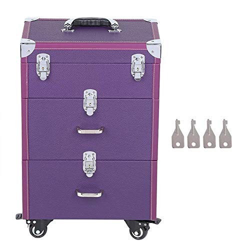 Pangding Caja de Herramientas Firme, Caja de Herramientas Wenxiu, fácil de almacenar, salón de Belleza de Viaje Alto para maquilladores caseros(Violet)