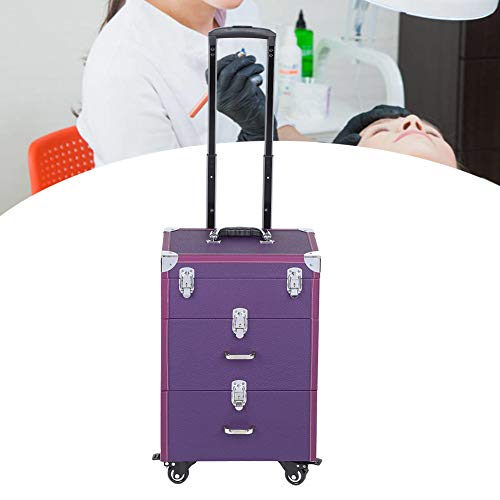 Pangding Caja de Herramientas Firme, Caja de Herramientas Wenxiu, fácil de almacenar, salón de Belleza de Viaje Alto para maquilladores caseros(Violet)