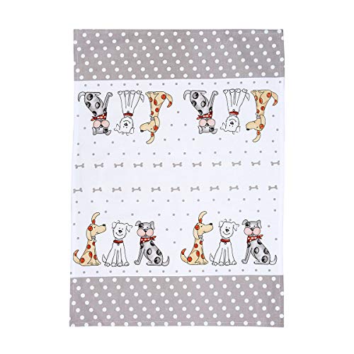 Paño de Cocina (2 Piezas) Lavable a máquina de algodón Cocina Blanca Paños de Cocina Toallas de té Toallas con Lindo diseño de Perro Regalos Amante de los Perros Dog Tea Towel Gift Set