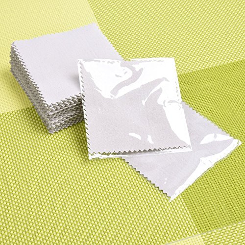 Paño de Limpieza de Joyería Paño de Pulido para Plata Esterlina Oro Platino, 50 Piezas