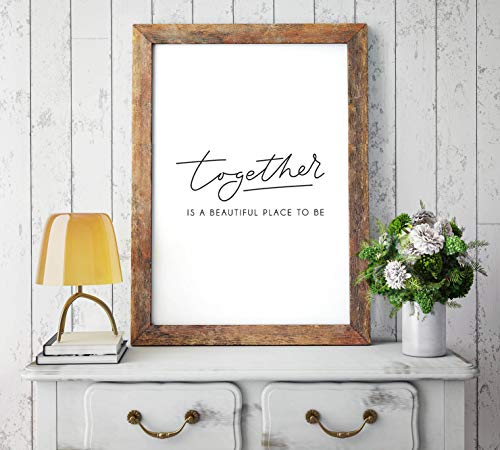 Panorama Cuadro de Aluminio Together 30x21cm - Impreso en Aluminio Dibond Blanco - Cuadro Frases Positivas - Cuadros Mensajes Decoración - Cuadros para Dormitorio - Láminas Decorativas