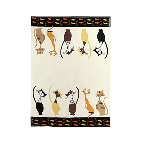 Paños de Cocina, 100% Algodon 50 x 70 cm, Trapos de Cocina, Juego de 2 con Diseño de Gato, Regalos Originales para Mujer Amantes de los Gatos y Animales