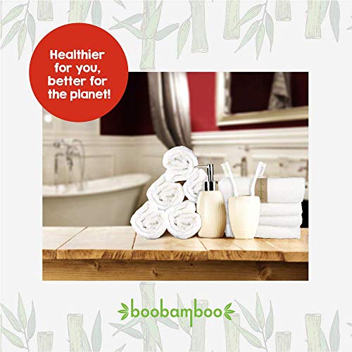 Paños Orgánicos Boobamboo para Bebés y Adultos, 100% Bambú, Set de Toallas de Mano, Blanco, Ultra Suave (512 Gsm), Paquete de 6, Minimalista (25cm x 25 cm)