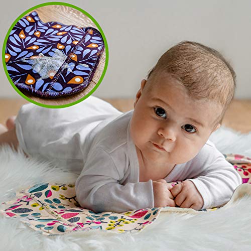 Paños Para Bebé de Algodón Orgánico, Pack de 3 Doble Capa Trapos de muselina modernos MADE IN EU, Toallas de Lactancia Suaves y Absorbentes, Burp Cloths de secado rápido, Recién Nacidos Bebés y Niños