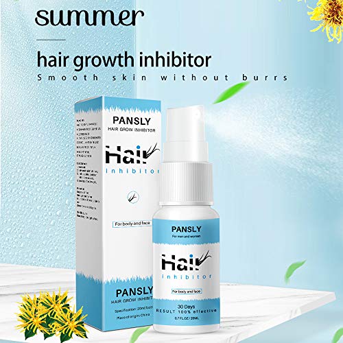 PANSLY 20ml Inhibidor de vello Depilación permanente Piernas Axila Barba blanda Stop Spray sin dolor