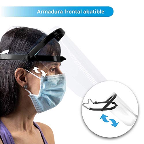 Pantalla protectora facial transparente, visera en forma de mascara para usos sanitarios gafas protectoras para evitar contaminación de los ojos a partir de salpicaduras Hombre/Mujer