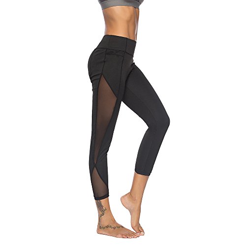 Pantalon Mujer Lanskirt Leggins Mujeres Fitness Push Up Cintura Alta Polainas de Color Liso Pantalones de Yoga de Cadera Leggings Sexy para Deporte Running