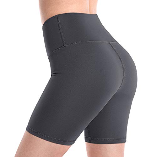 Pantalones cortos de yoga Promover de cintura alta para mujeres con bolsillos no transparentes para entrenamiento - Gris - S