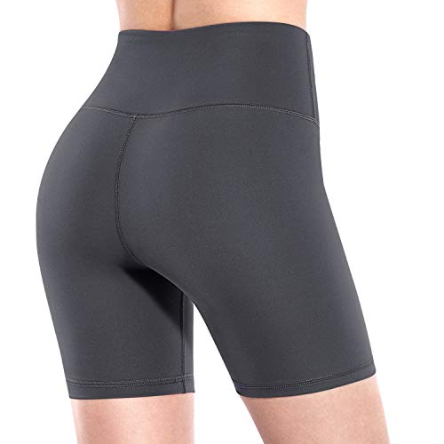 Pantalones cortos de yoga Promover de cintura alta para mujeres con bolsillos no transparentes para entrenamiento - Gris - S