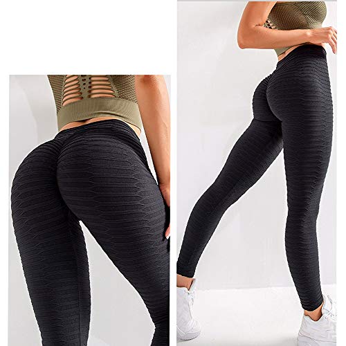 Pantalones De Yoga for Mujer Leggings De Gimnasio Sin Costuras Medias Deportivas De Cintura Alta Pantalones De Yoga Mujer Leggings De Fitness Glúteos Hip Up Yoga Leggings ( Color : Black , Size : L )