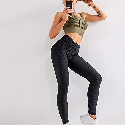 Pantalones De Yoga for Mujer Leggings De Gimnasio Sin Costuras Medias Deportivas De Cintura Alta Pantalones De Yoga Mujer Leggings De Fitness Glúteos Hip Up Yoga Leggings ( Color : Black , Size : L )