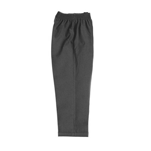 Pantalones escolares elásticos sin cremallera para niños de 2 a 12 años, color negro, gris y azul marino Gris gris 6-7 Años