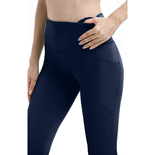 Pantalones pirata de correr para mujer con efecto de compresión y función de secado rápido Mallas Fitness de Mujer, Pantalón de Mujer Leggings Opaca Deportivo con Bolsillos para Yoga Correr Gimnasio