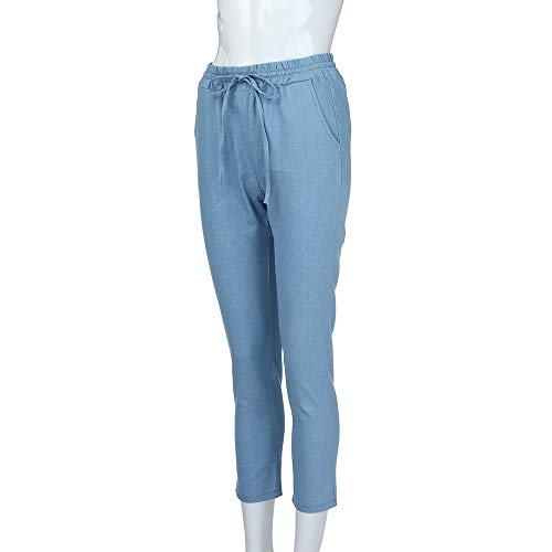 Pantalones Vaquero para Mujer Otoño Invierno 2018 Moda PAOLIAN Casual Pantalones Vestir Tallas Grandes Suelto Fiesta Pantalones Cintura Alta con Pretina Elástica Baggy Señora