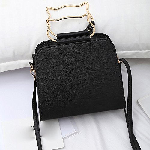 PAOLIAN_Bolsos Bolsos Bandolera de Hombro Crossbody para Mujer Pequeños mano Fiesta Gato Piel Sintético Casual Monedero Para Niña Chicas Jovenes Baratas Escuela Moda Con Borlas (Negro)
