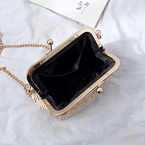 PAOLIAN_Bolsos Bolsos para Mujer de Paja Bandolera Verano Pequeños Hombro Mujer Baratos Playa Shoulder Crossbody Bolso Cesta Cubo de Correa de cadena Monedero Juveniles