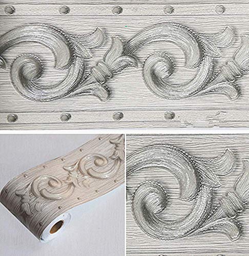 Papel pintado 3D de color gris con diseño de flores, autoadhesivo, impermeable, para baño, sala de estar, cocina, pared de 10 cm por 5 metros