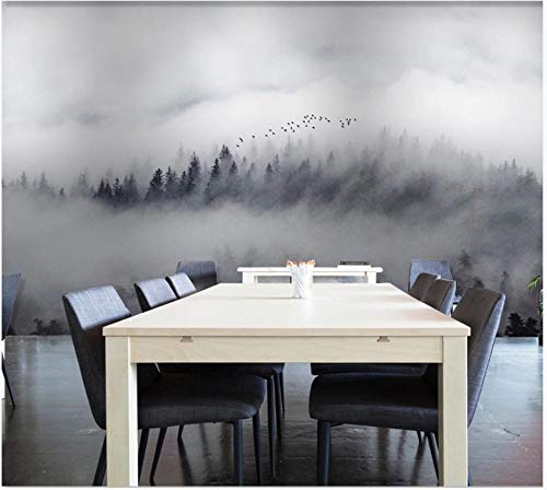 Papel Pintado Fotográfico 3D - Paisaje moderno Nubes Bosque Montañas Aves - No-trenzado papel pintado Salón Dormitorio Decoración murales decoración de paredes moderna 300 x 210 cm