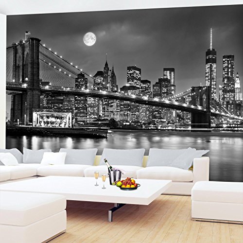 Papel Pintado Fotográfico New York 308 x 220 cm Tipo Fleece no-trenzado Salón Dormitorio Despacho Pasillo Decoración murales decoración de paredes moderna - 100% FABRICADO EN ALEMANIA - 9101010b