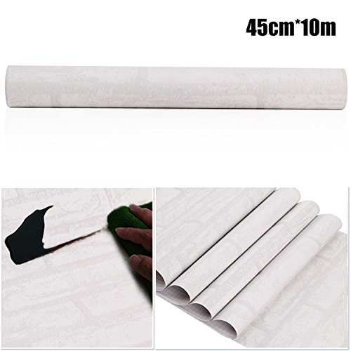 Papel Pintado Papel Pared Autoadhesivo Ladrillo Empapelado Pegatina Mural Paneles Decorativos Wallpaper Extraíble Impermeable Decoración para Hogar Cocina Salón Moderna TV Decor 0,45M*10M