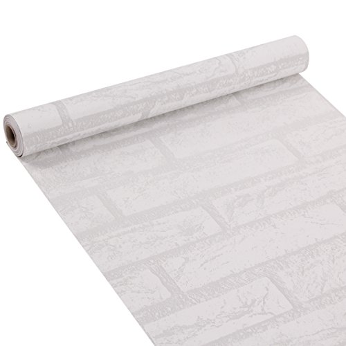 Papel Pintado Papel Pared Autoadhesivo Ladrillo Empapelado Pegatina Mural Paneles Decorativos Wallpaper Extraíble Impermeable Decoración para Hogar Cocina Salón Moderna TV Decor 0,45M*10M
