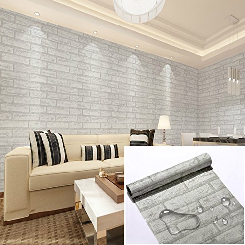 Papel Pintado Papel Pared Autoadhesivo Ladrillo Empapelado Pegatina Mural Paneles Decorativos Wallpaper Extraíble Impermeable Decoración para Hogar Cocina Salón Moderna TV Decor 0,45M*10M