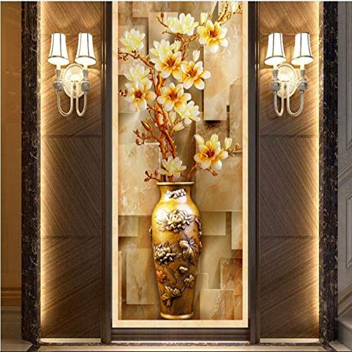 Papel pintado para pared con diseño de magnolia y pasillo, color de alta definición