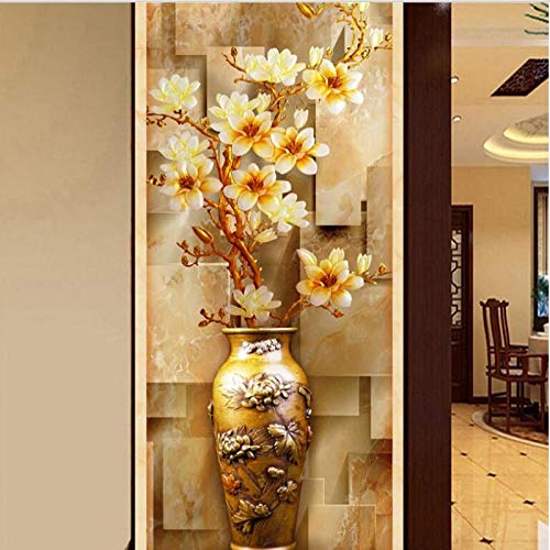 Papel pintado para pared con diseño de magnolia y pasillo, color de alta definición