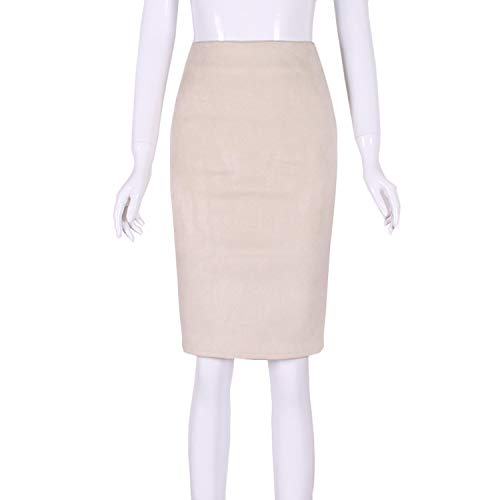 Paquete de Gamuza sólida de Invierno para Mujer Falda lápiz de Cadera Otoño Invierno Bodycon Femininas Verde L