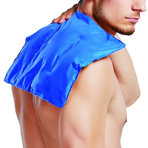 Paquete y envoltura de hielo en gel flexible grande terapia de frío - calor para cadera, hombro, codo, espalda, rodilla - Gran alivio para esguinces, dolor muscular, contusiones, lesiones - 11"x 14"