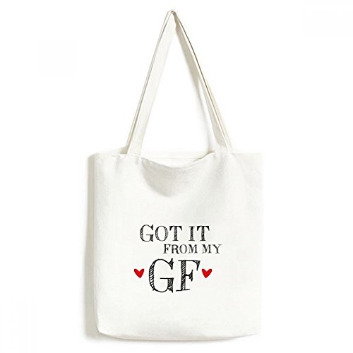 Para Bf Got It de mi GF novio San Valentín diseño de moda bolsa de lona medio bolsa de regalo grande capacidad para bolsas de la compra