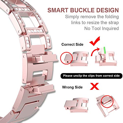 para Correa Apple Watch 38mm 40mm para Mujer, Bandas para Iwatch Ajustables y Modernas de ITSHINY, Accesorios de Repuesto de Pulsera metálicas Deportivas para Iwatch Series 4 3 2 1 (38mm / 40mm Rosa)