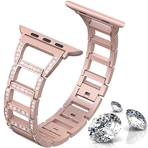 para Correa Apple Watch 38mm 40mm para Mujer, Bandas para Iwatch Ajustables y Modernas de ITSHINY, Accesorios de Repuesto de Pulsera metálicas Deportivas para Iwatch Series 4 3 2 1 (38mm / 40mm Rosa)