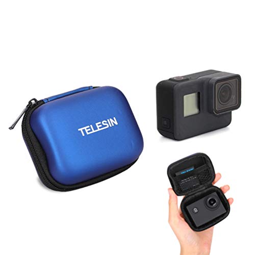 Para GoPro Bolso, Protectora Mini Estuche de Almacenamiento para GoPro Hero 8 7 6 5 4 3 2018 Sesión Portátil Viaje Impermeable PU Cuero Bolsa Negro para GoPro Accesorios (For Mini Tool Bag Blue)
