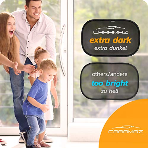 Parasol coche infantil con protección UV certificada extra oscura - autoadhesivo, para proteger del sol a bebés y mascotas, 2 parasoles para bebé S de 40x25 cm