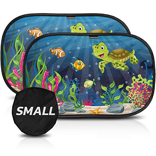 Parasol coche infantil con protección UV certificada extra oscura - autoadhesivo, para proteger del sol a bebés y mascotas, 2 parasoles para bebé S de 40x25 cm