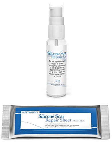 Parche de Silicona Tratamiento Reparador de Cicatrices de 3,5 cm x 12 cm y Envase de 30 gramos de Gel Líquido