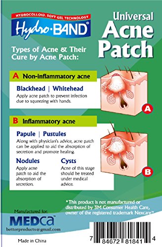 Parche para acné universal MEDca, cubierta absorbente, paquete de 36, dos tamaños