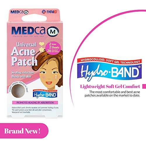 Parche para acné universal MEDca, cubierta absorbente, paquete de 56 parches con forma de corazón y estrellas