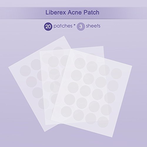 Parches Acne - Liberex 60pcs Parches Granos, Acné Hidrocoloide para Tratamiento de Espinilla, Φ12mm