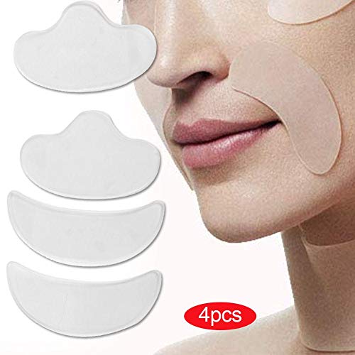 Parches antiarrugas de silicona, m¨¢scara adhesiva de estiramiento facial Parche antienvejecimiento de la frente para frente y cejas Prevenci¨®n de arrugas y frente